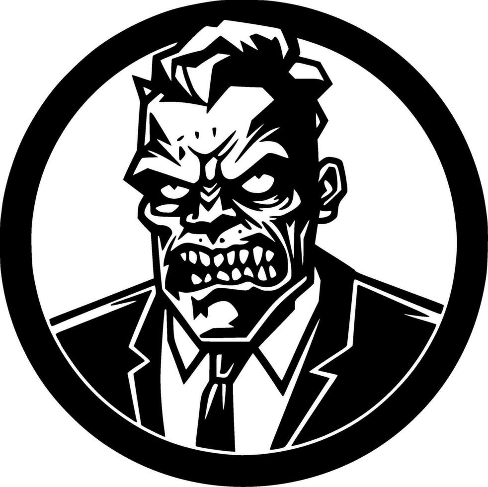 Zombie - Black and White Isolated Icon - Vector illustration