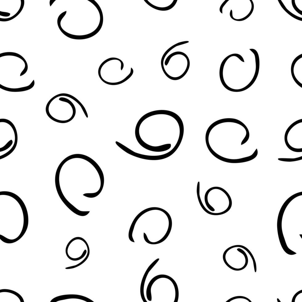 Seamless pattern with sketch round squiggle vector