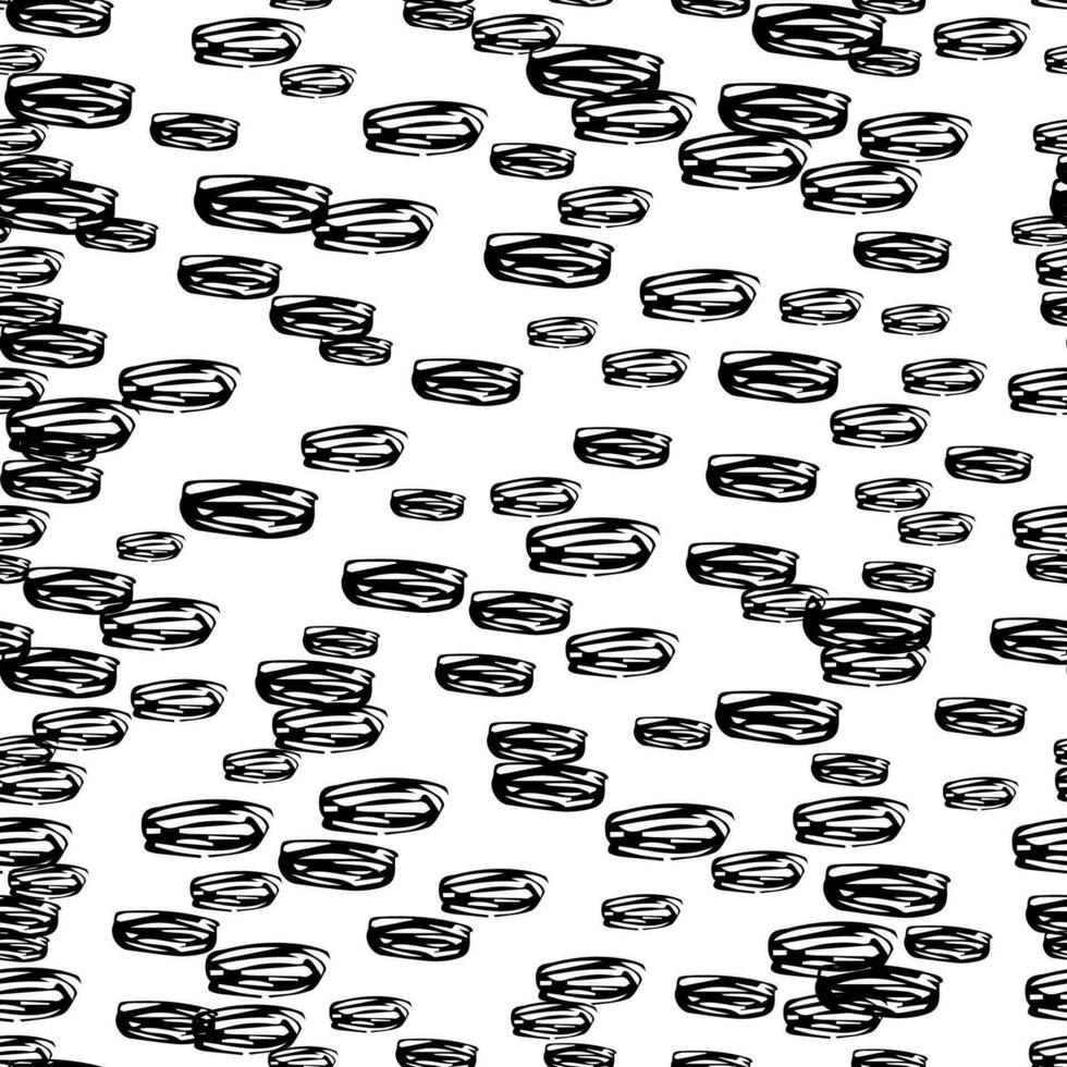 Seamless pattern with sketch oval shape vector