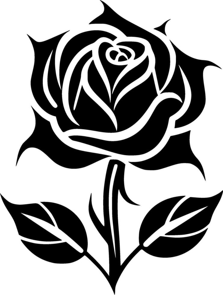 flor, negro y blanco vector ilustración