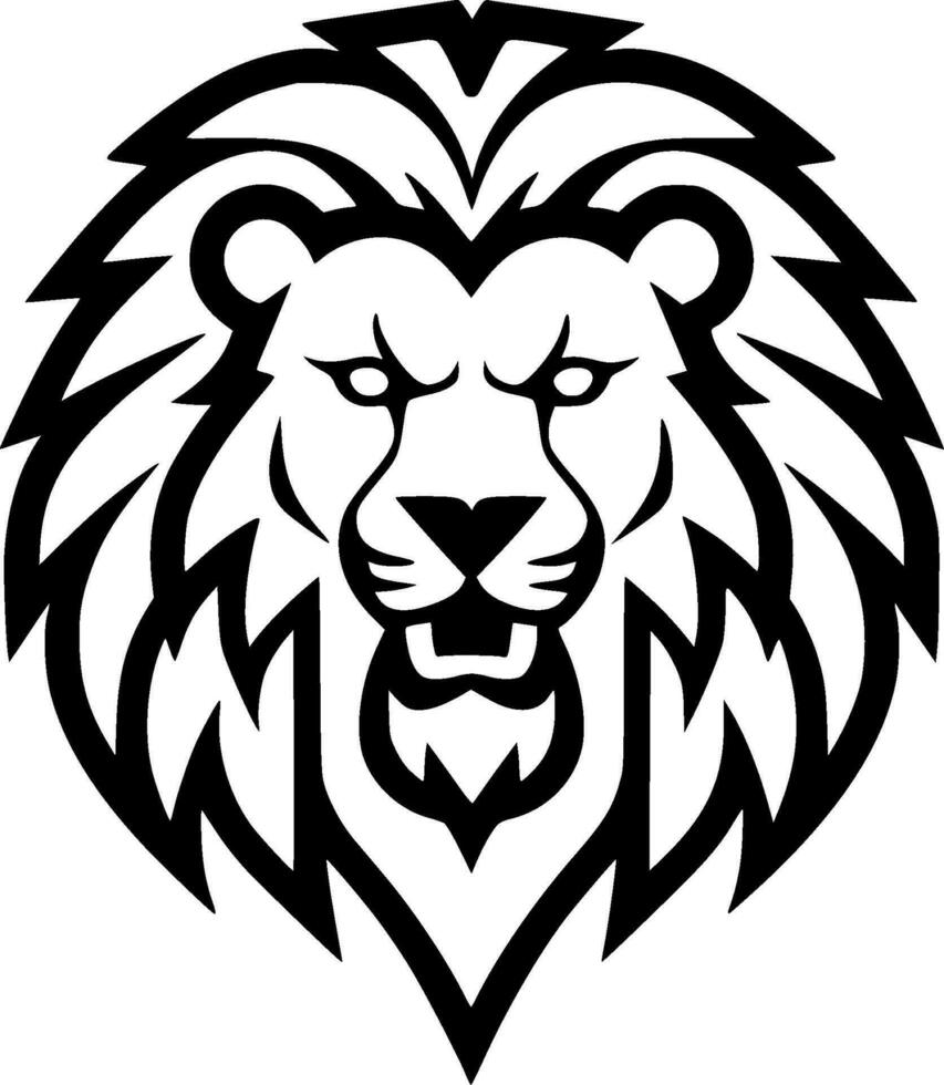 Lion, Black and White Vector illustration