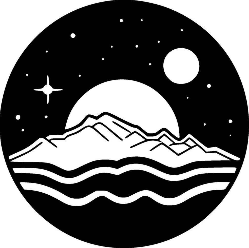 Galaxy, Minimalist and Simple Silhouette - Vector illustration