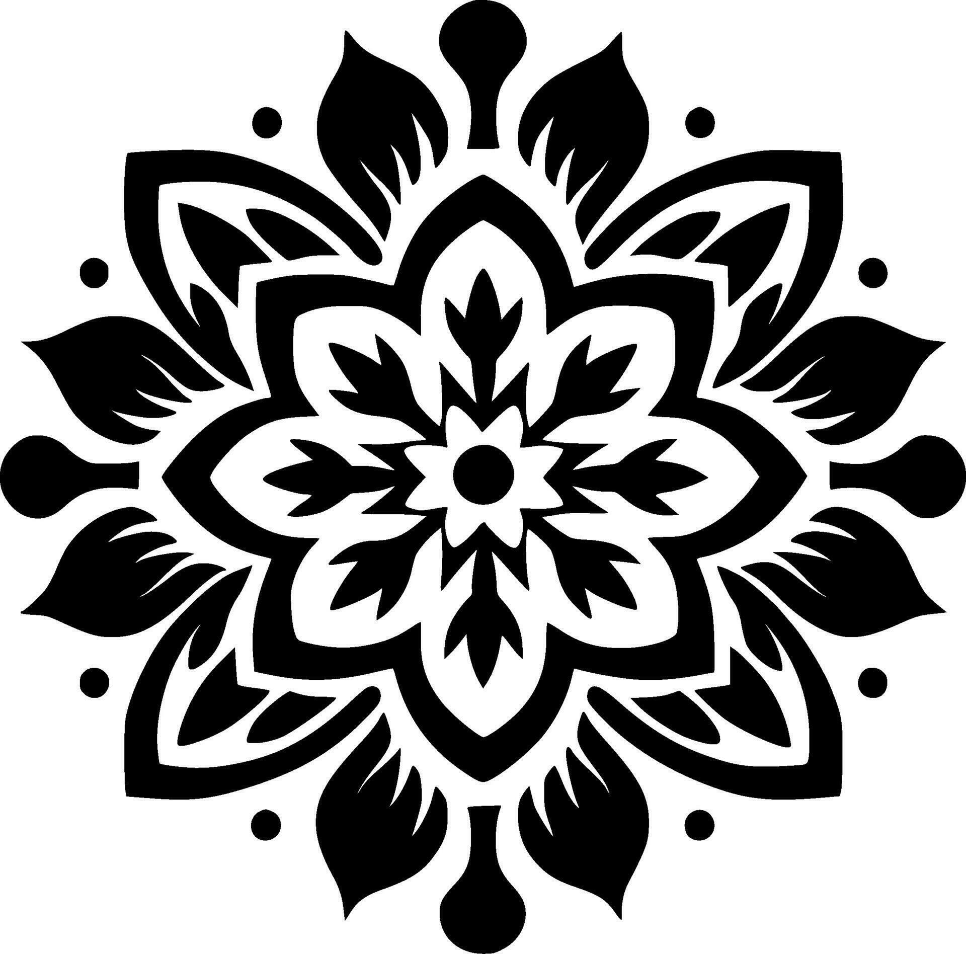 Mandala, Black and White Vector illustration 27208572 Vector Art at