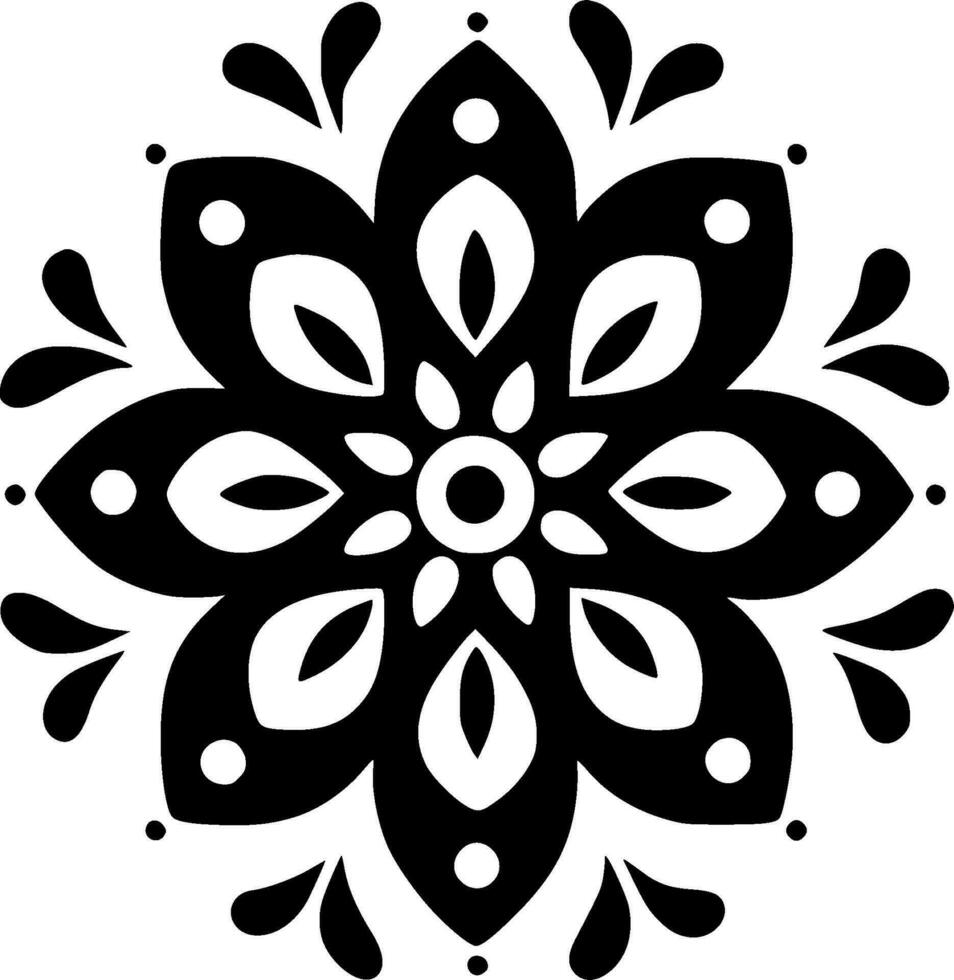 Mandala, Black and White Vector illustration