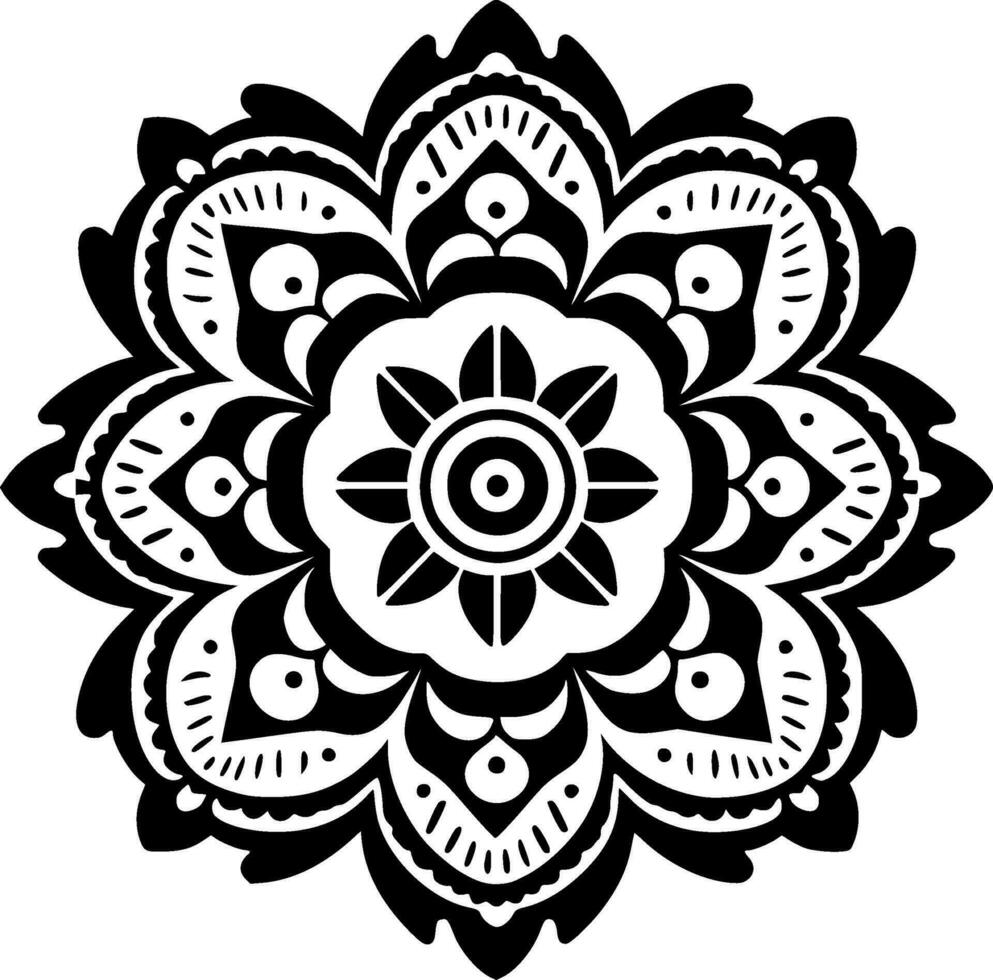 Mandala, Minimalist and Simple Silhouette - Vector illustration