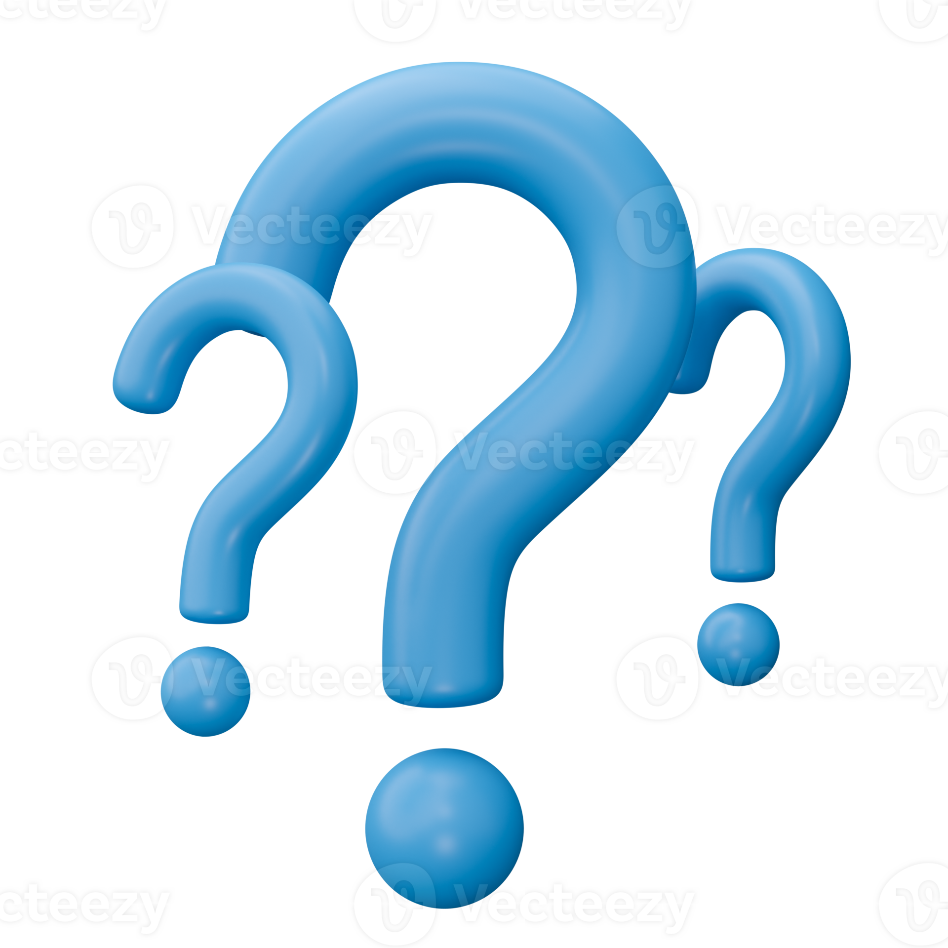 Question mark isolated on transparent background. 3D render ...