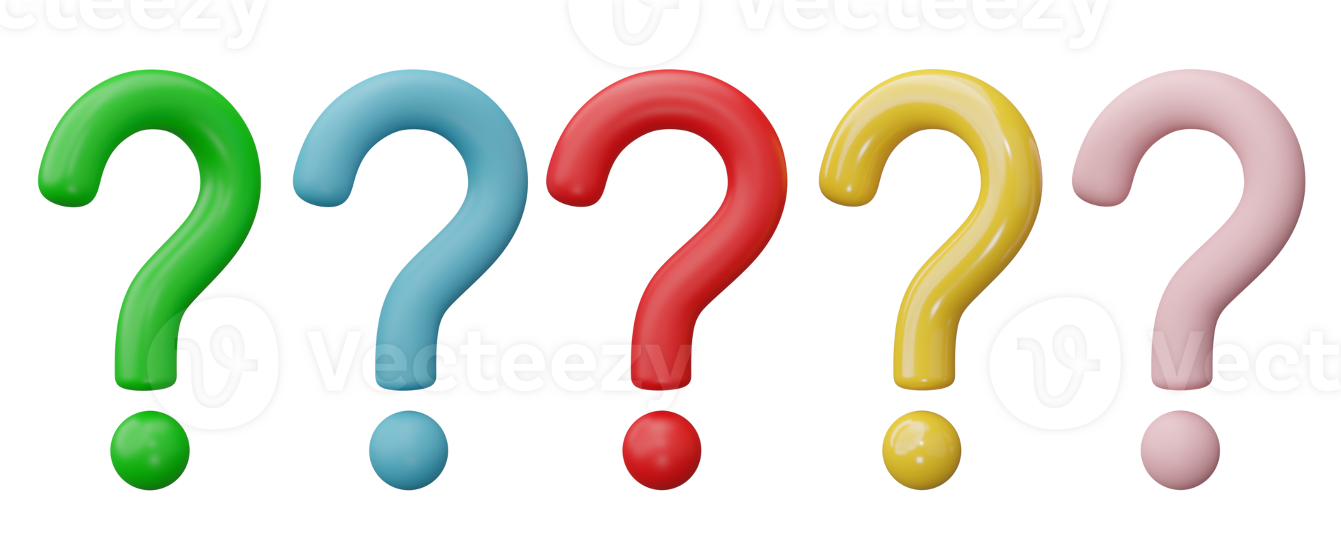 Question mark isolated on transparent background. 3D render illustration png
