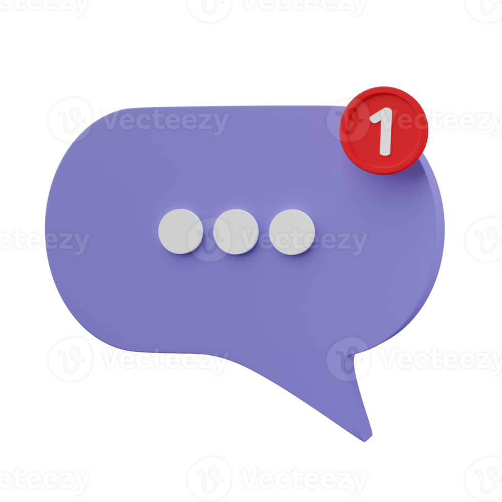 3d weergave, illustratie. toespraak bubbel praten. babbelen pictogram of discussie commentaar symbool Aan transparant achtergrond. boodschapper of online ondersteuning concept. png