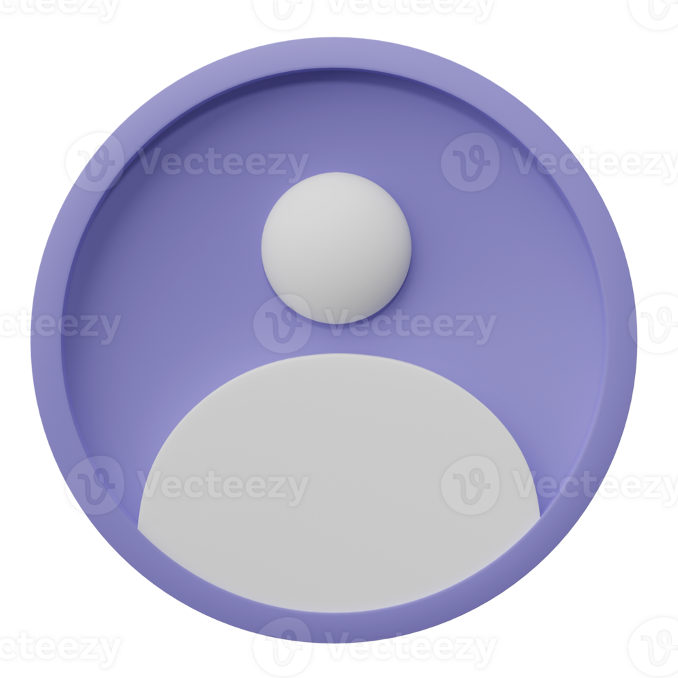 3D rendering, people avatar icon isolated on transparent background png