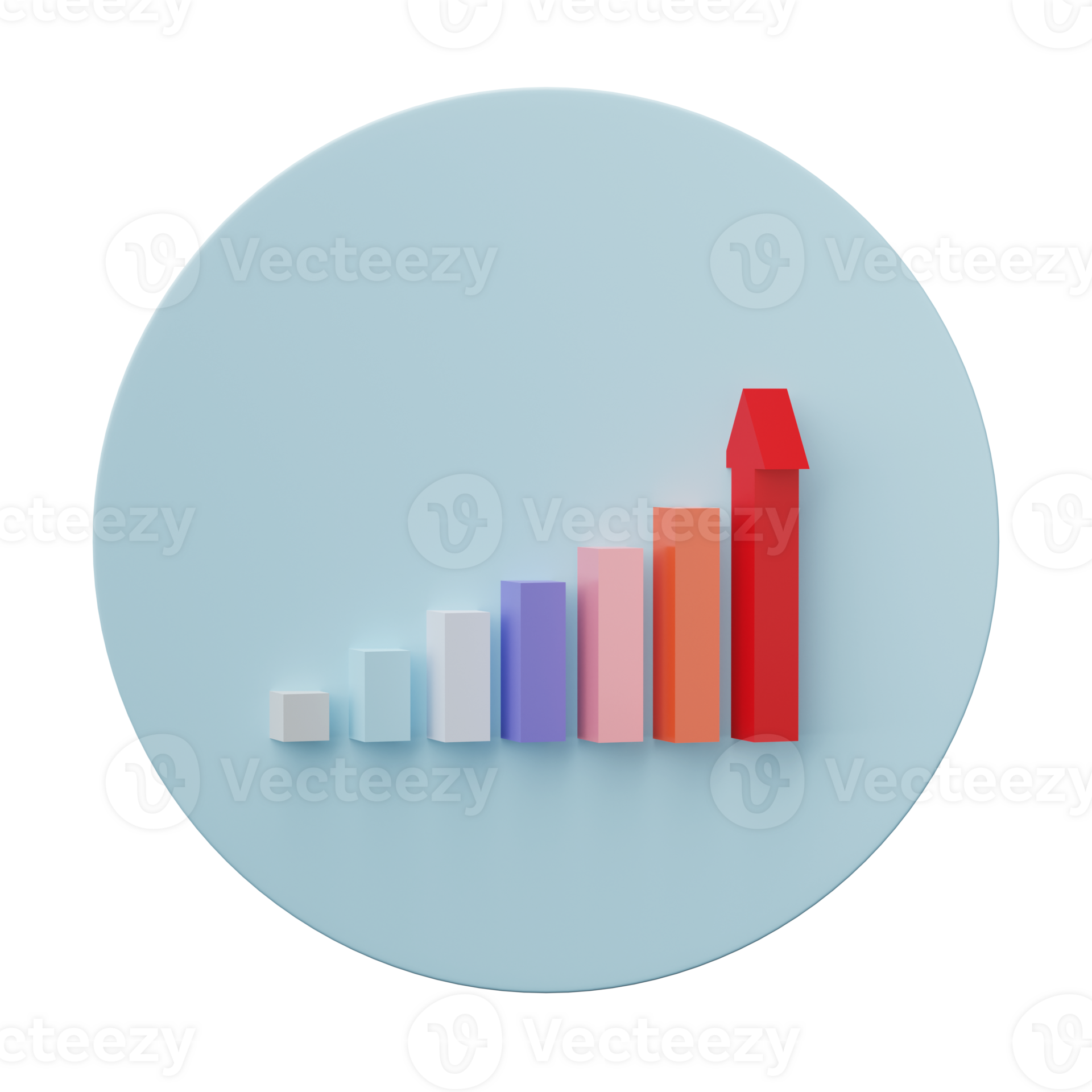 Business chart graphics, Growing bars graphic rising forward