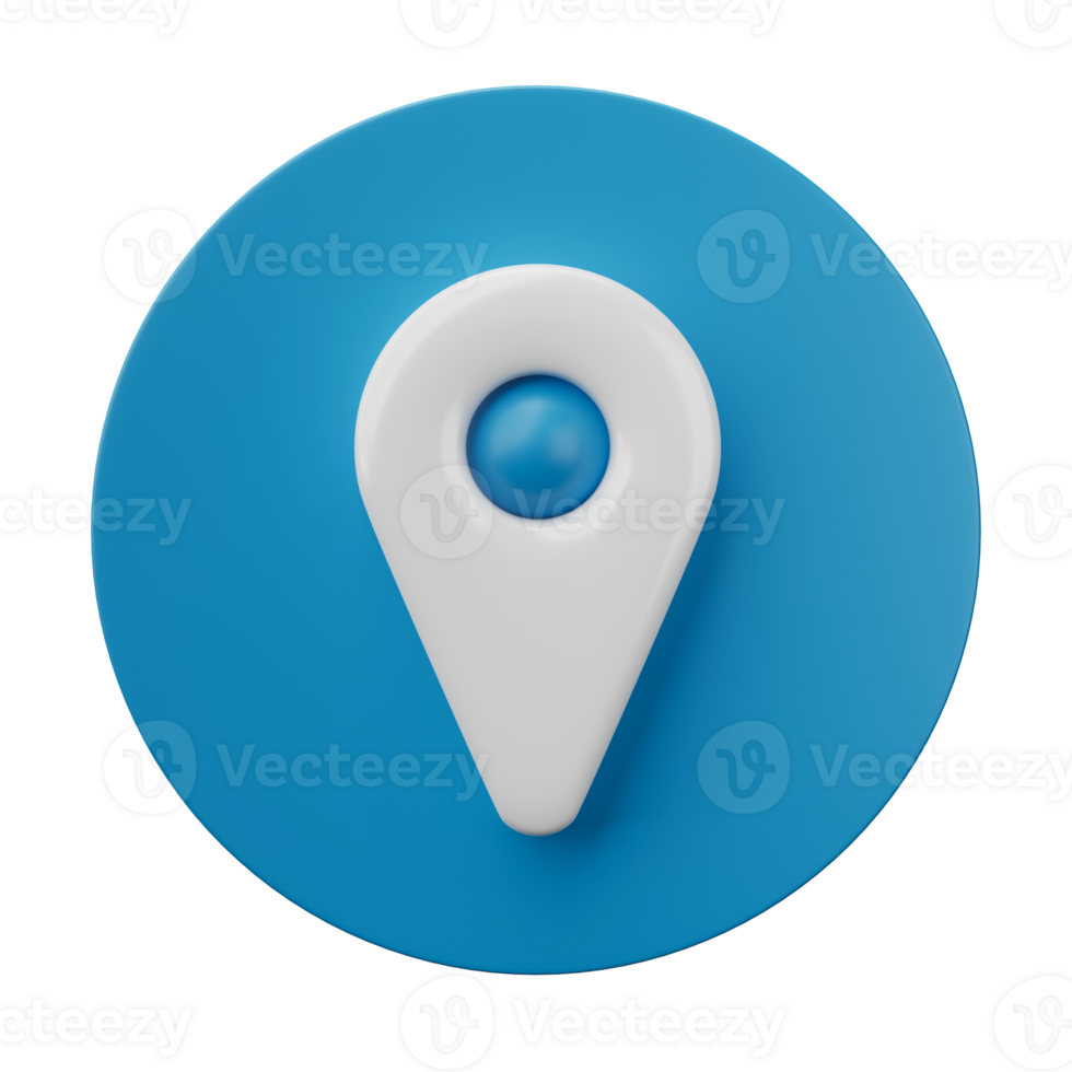 3d rendering, 3d illustration. Location map pin gps pointer markers. Map pointer isolated on transparent background. png