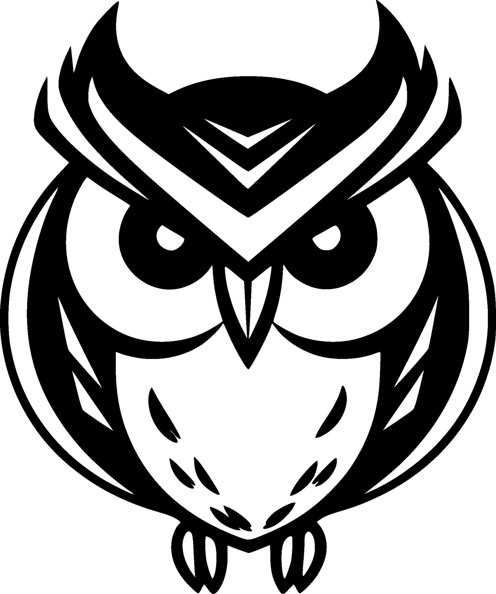 Owl, Black and White Vector illustration 27208729 Vector Art at Vecteezy