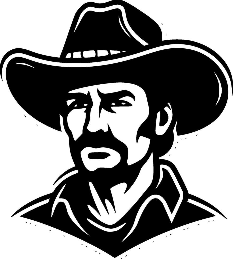 Western - Black and White Isolated Icon - Vector illustration