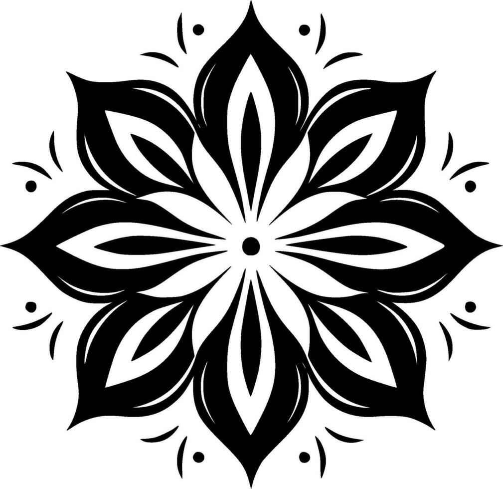 Mandala, Black and White Vector illustration