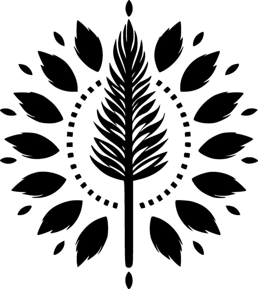 Boho, Black and White Vector illustration