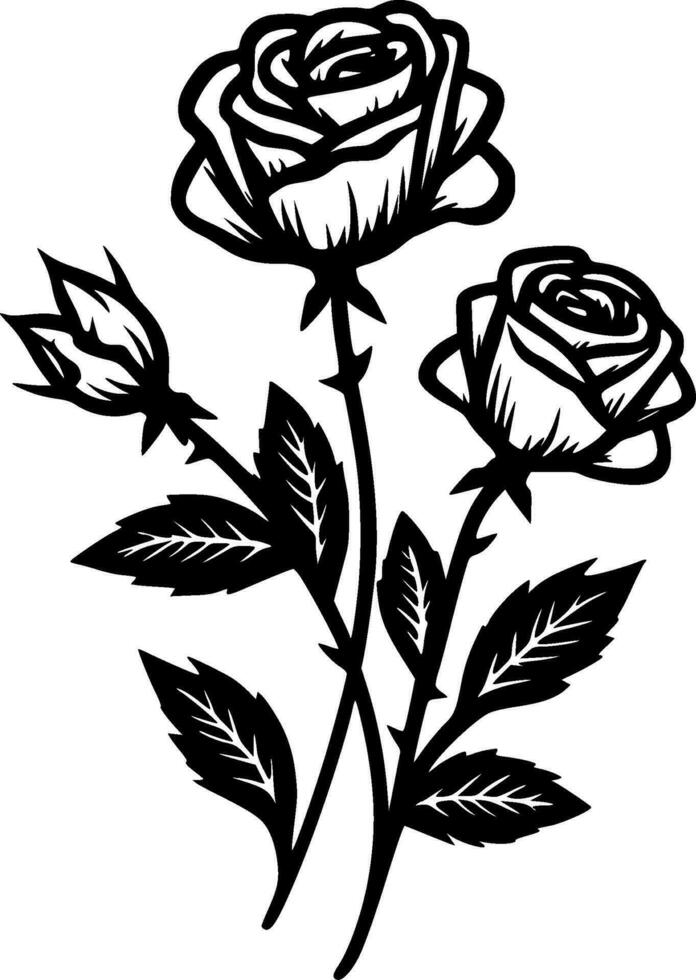 Roses - High Quality Vector Logo - Vector illustration ideal for T-shirt graphic