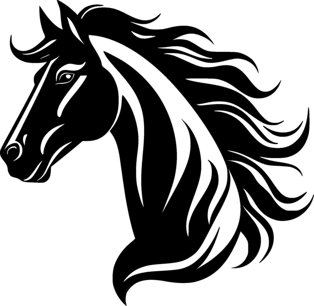 Horse, Minimalist and Simple Silhouette - Vector illustration