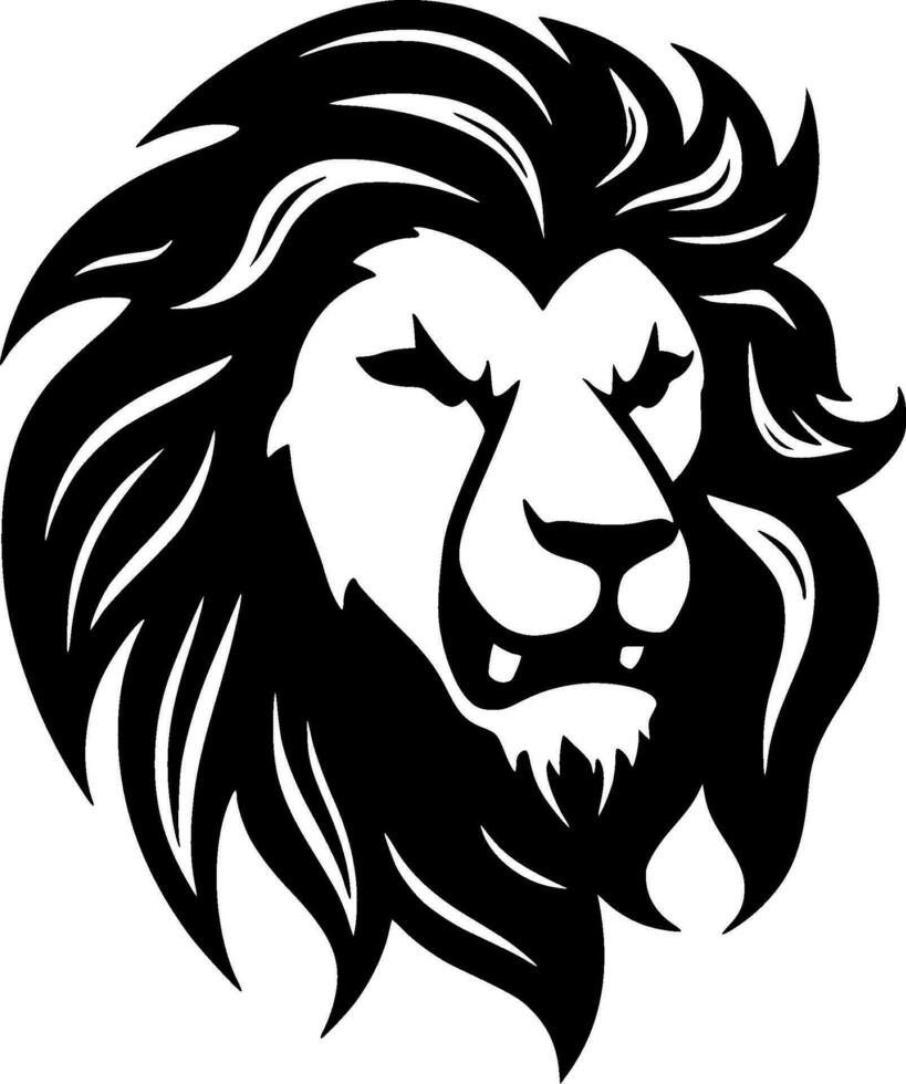 Lion, Black and White Vector illustration