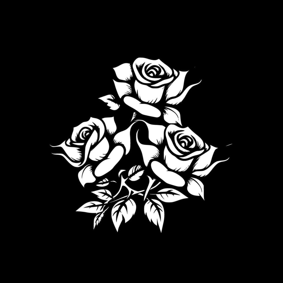 Roses, Minimalist and Simple Silhouette - Vector illustration