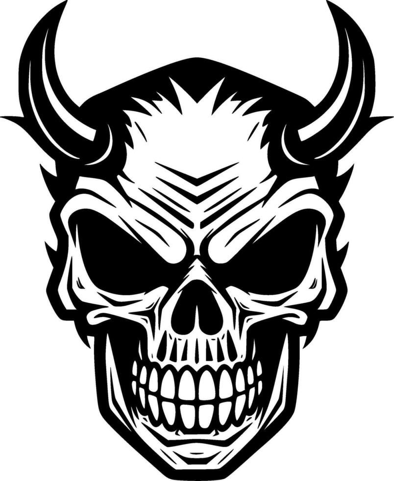 Skull - Black and White Isolated Icon - Vector illustration