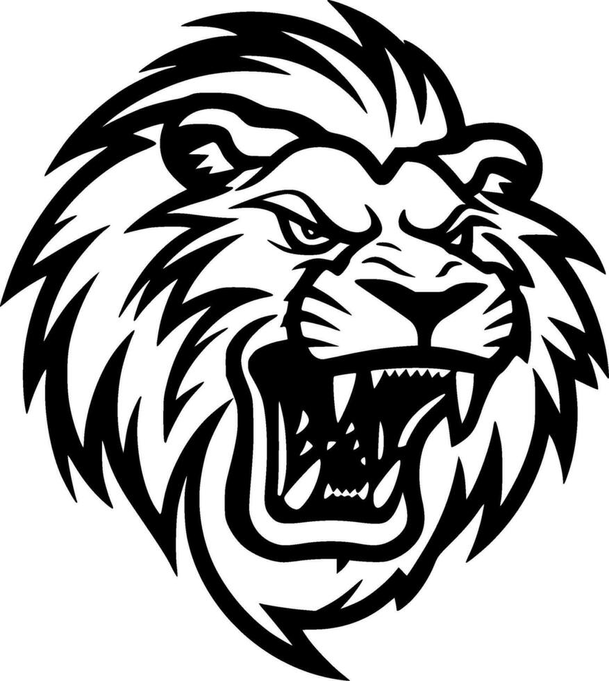 Lion, Minimalist and Simple Silhouette - Vector illustration