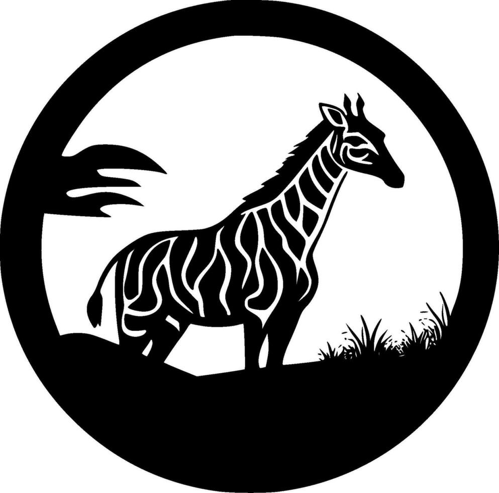 Safari - Black and White Isolated Icon - Vector illustration