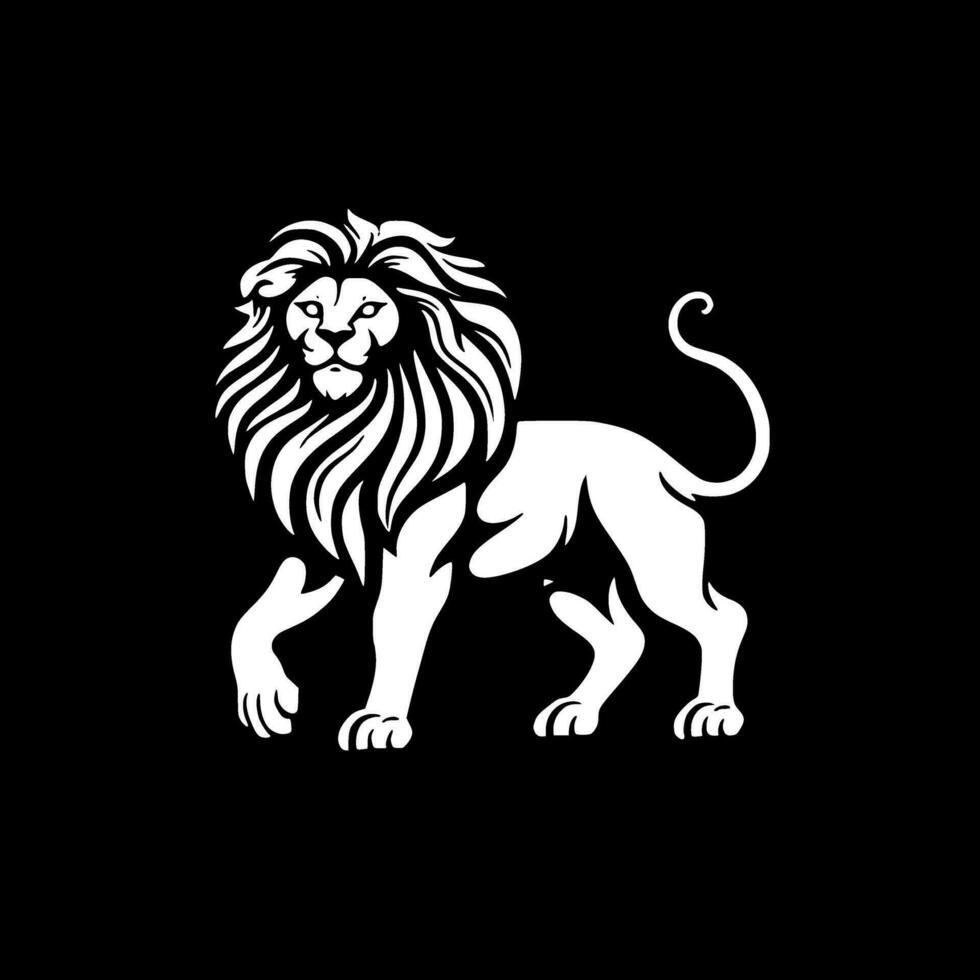 Lion, Minimalist and Simple Silhouette - Vector illustration