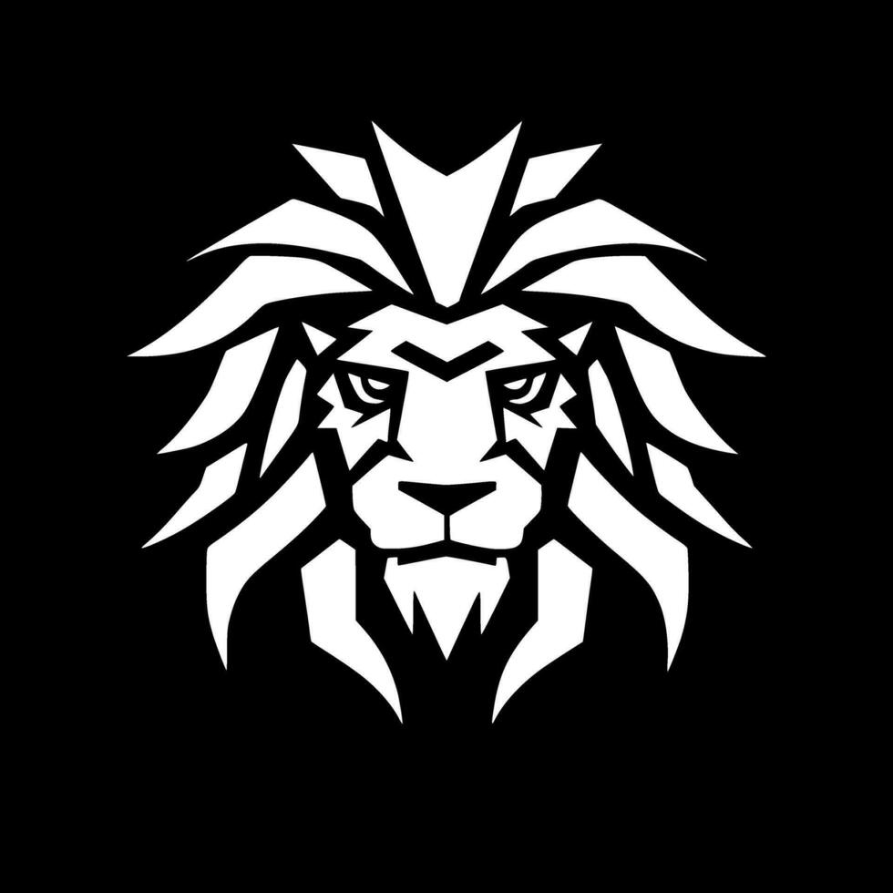 Lion, Black and White Vector illustration