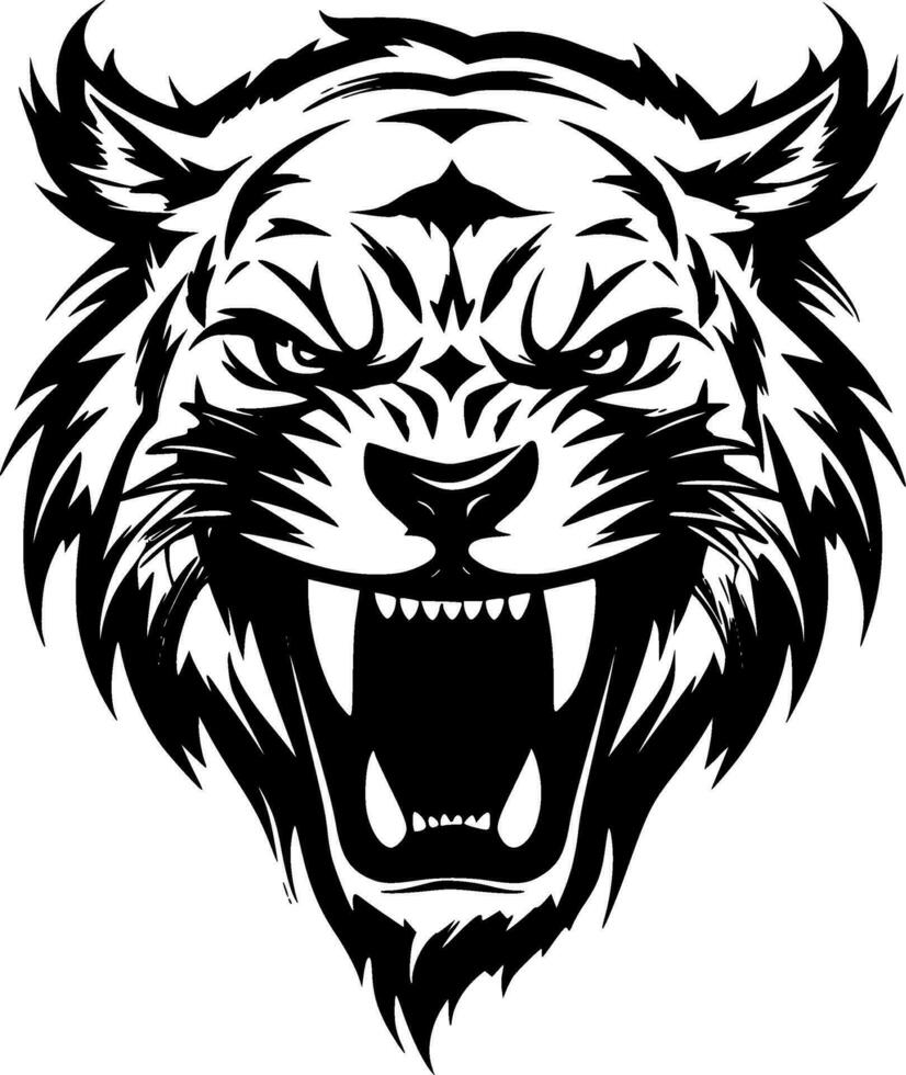 tigre, minimalista y sencillo silueta - vector ilustración