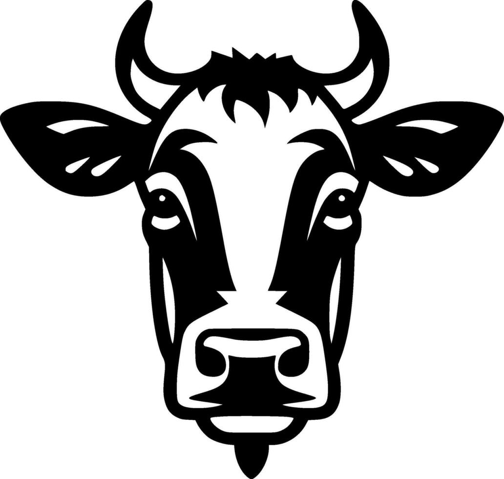 vaca - minimalista y plano logo - vector ilustración