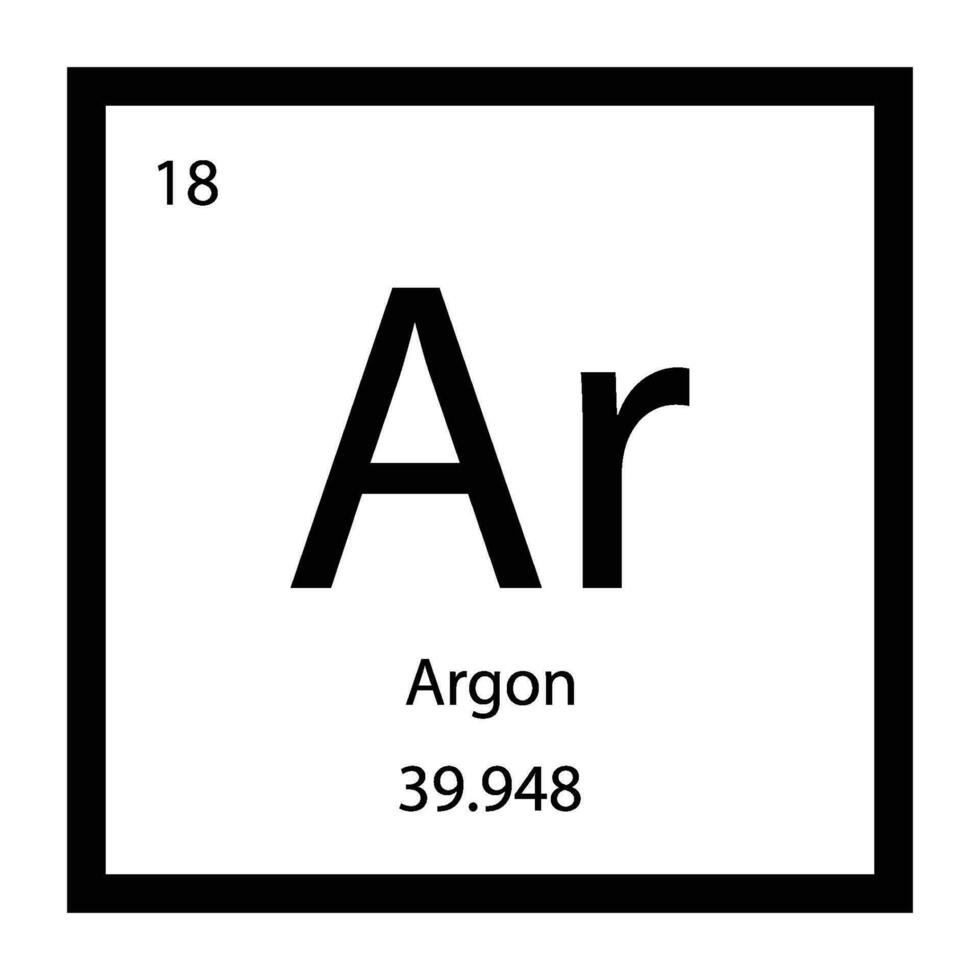 Argon Ar chemical element icon. The chemical element of the periodic table 27209232 Vector Art