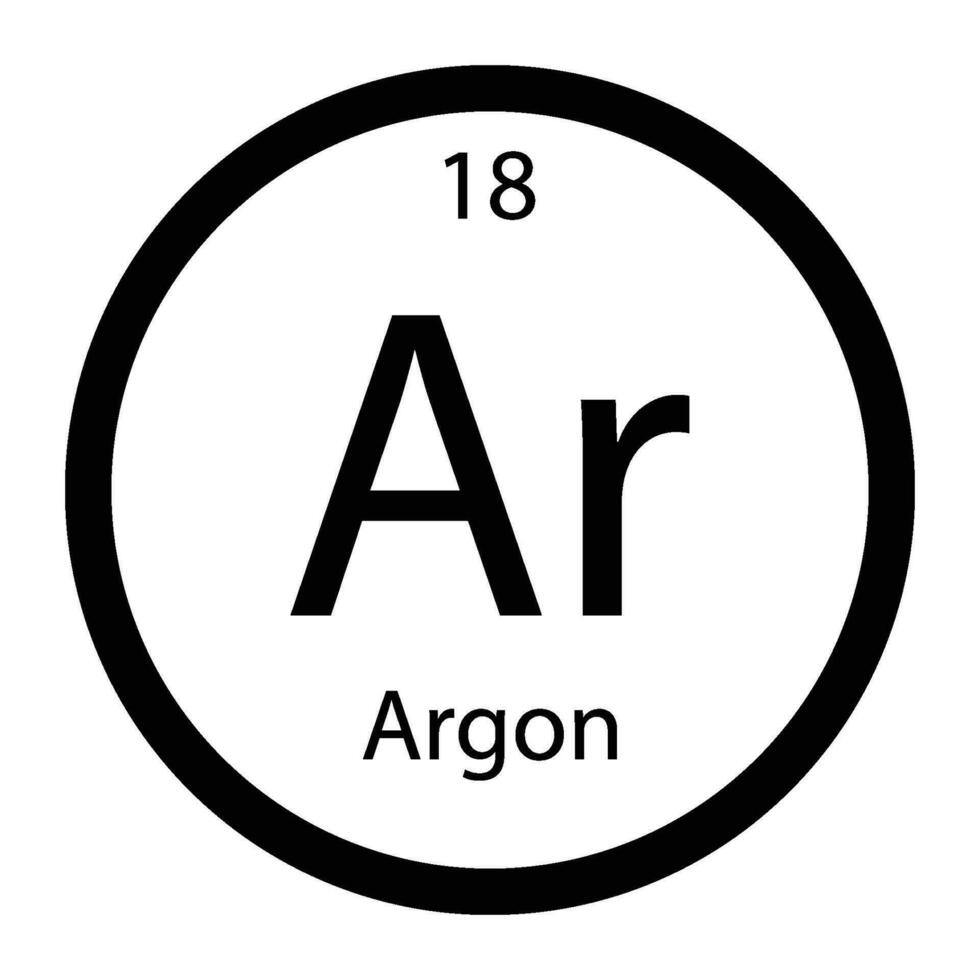 Argon Ar chemical element icon. The chemical element of the periodic table vector