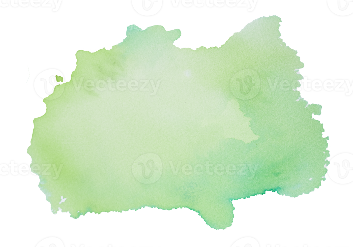 Green watercolor stains with hand painted on paper texture background png