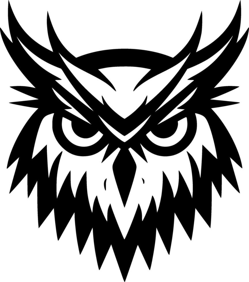 Owl - Black and White Isolated Icon - Vector illustration