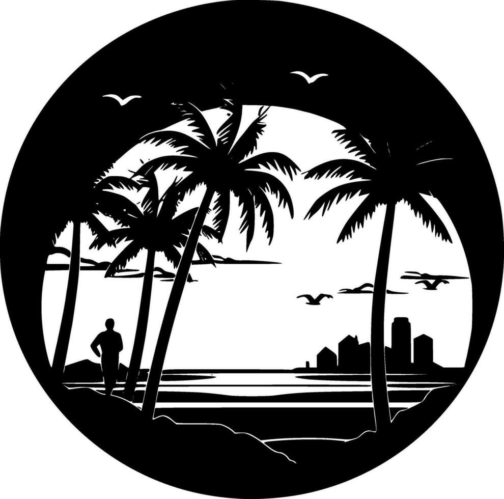 Beach - Minimalist and Flat Logo - Vector illustration