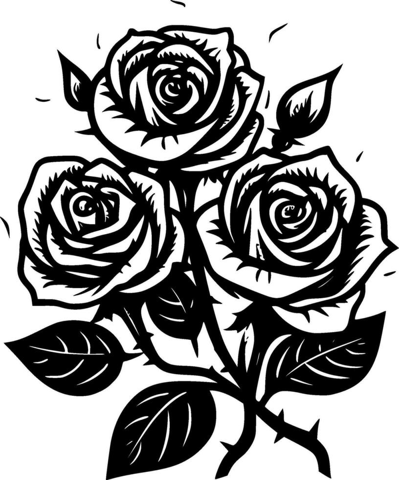 Roses - Minimalist and Flat Logo - Vector illustration