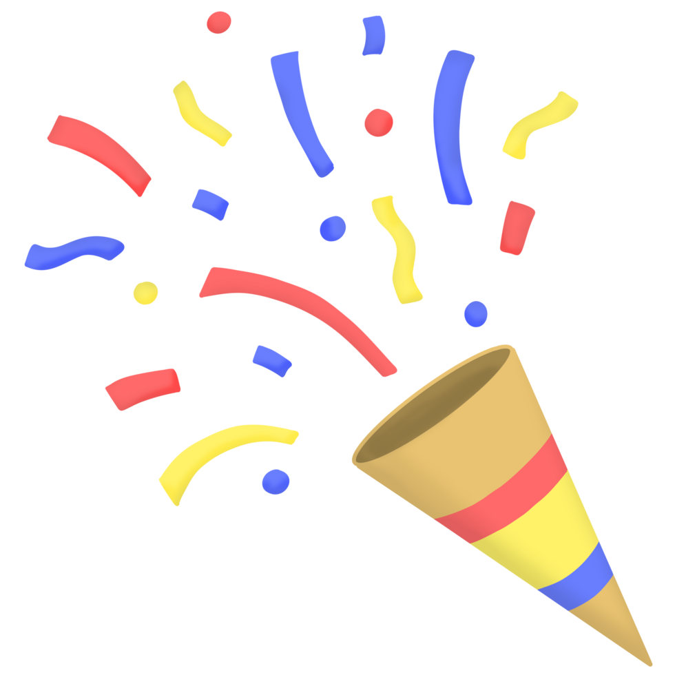 party popper, congratulation confetti png