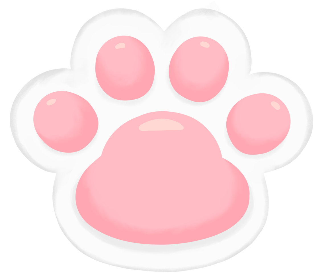 Cute cat paw - all white png