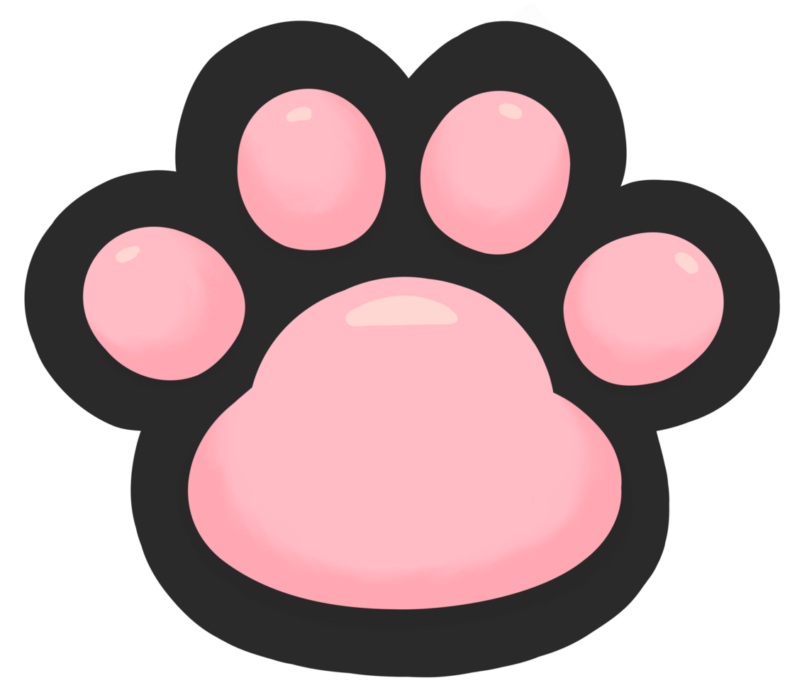 Cute cat paw - all black png