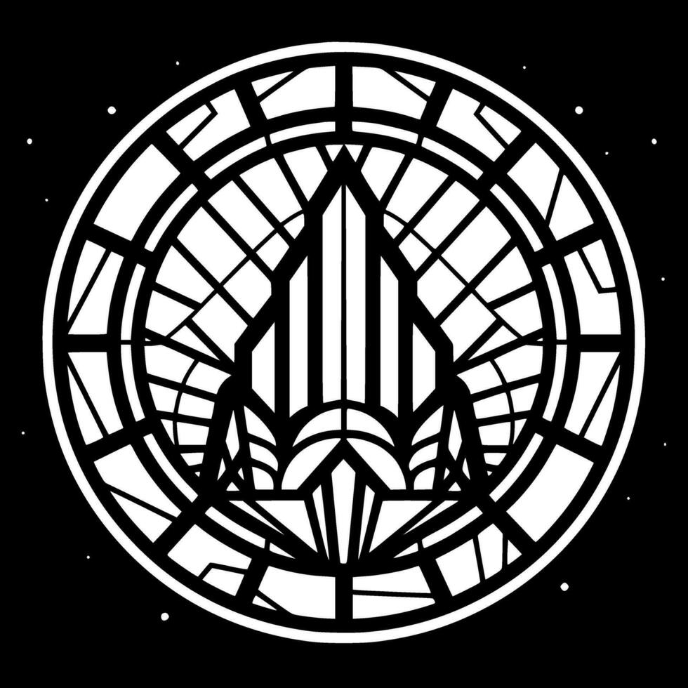 Stained Glass - Minimalist and Flat Logo - Vector illustration