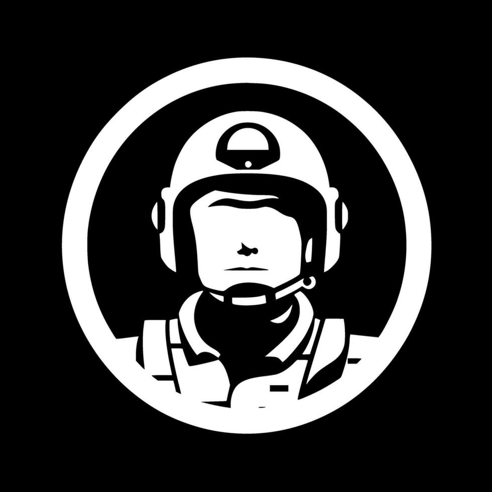 militar - negro y blanco aislado icono - vector ilustración