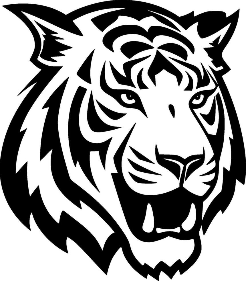 tigre, minimalista y sencillo silueta - vector ilustración