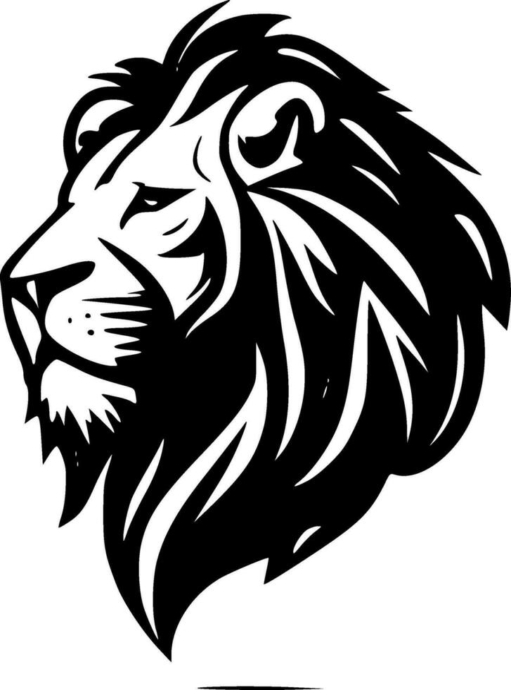 Lion, Minimalist and Simple Silhouette - Vector illustration