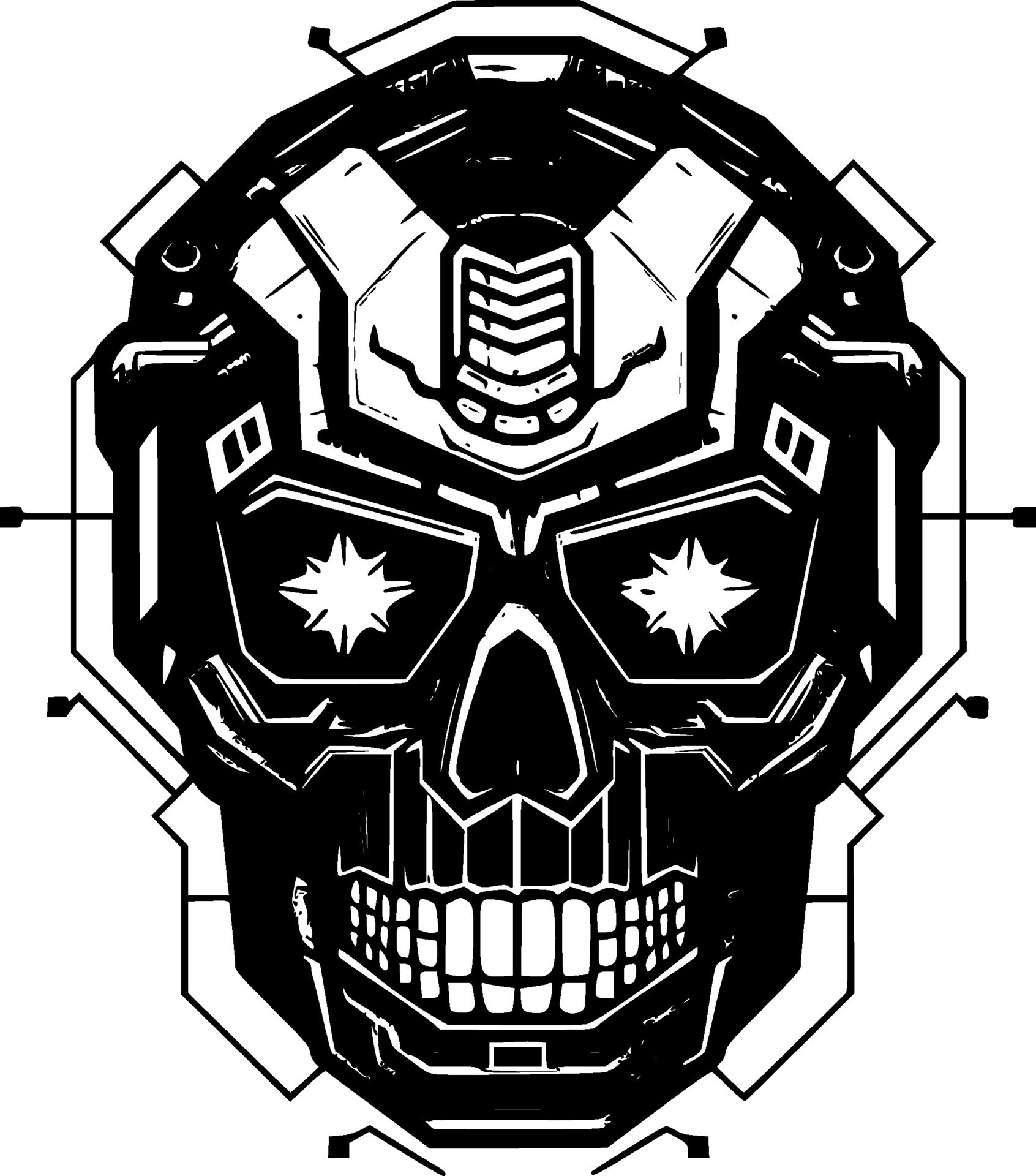 Skull, Black and White Vector illustration 27209385 Vector Art at Vecteezy