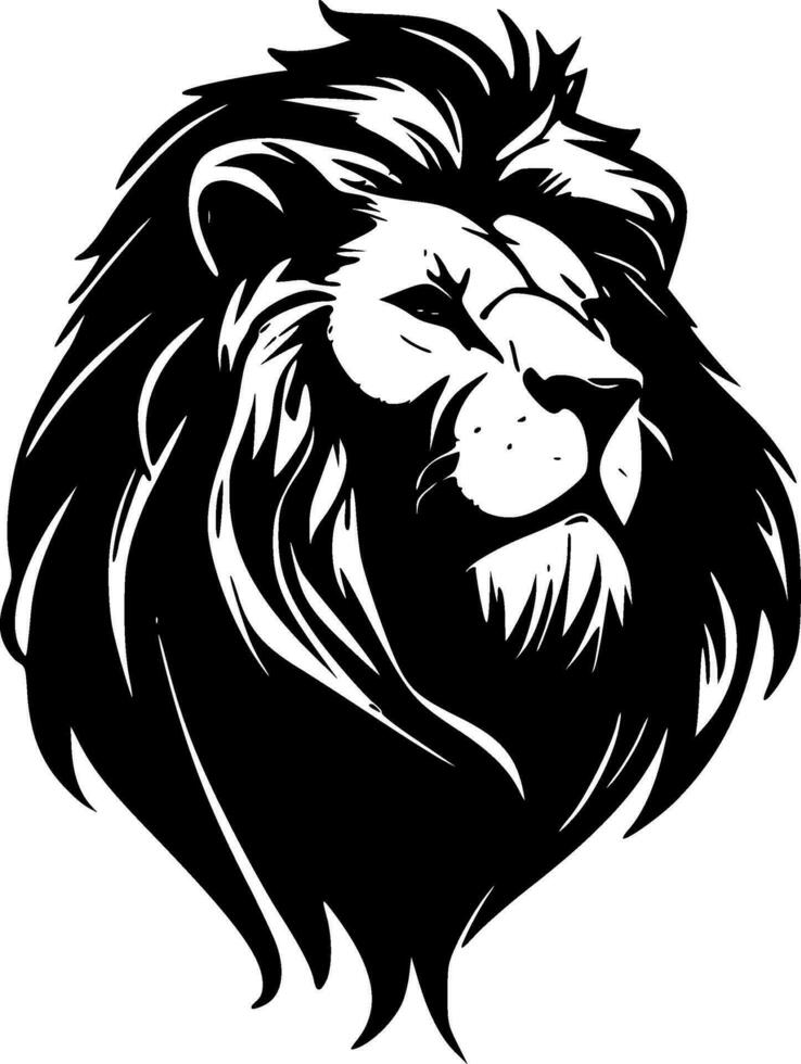 Lion - Black and White Isolated Icon - Vector illustration