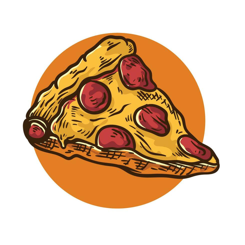 PIzza fast food vector art illustration