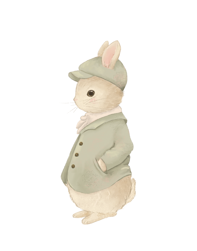 pastell årgång kanin teckning påsk kanin sjaskig chic teckning illustration för barns böcker png