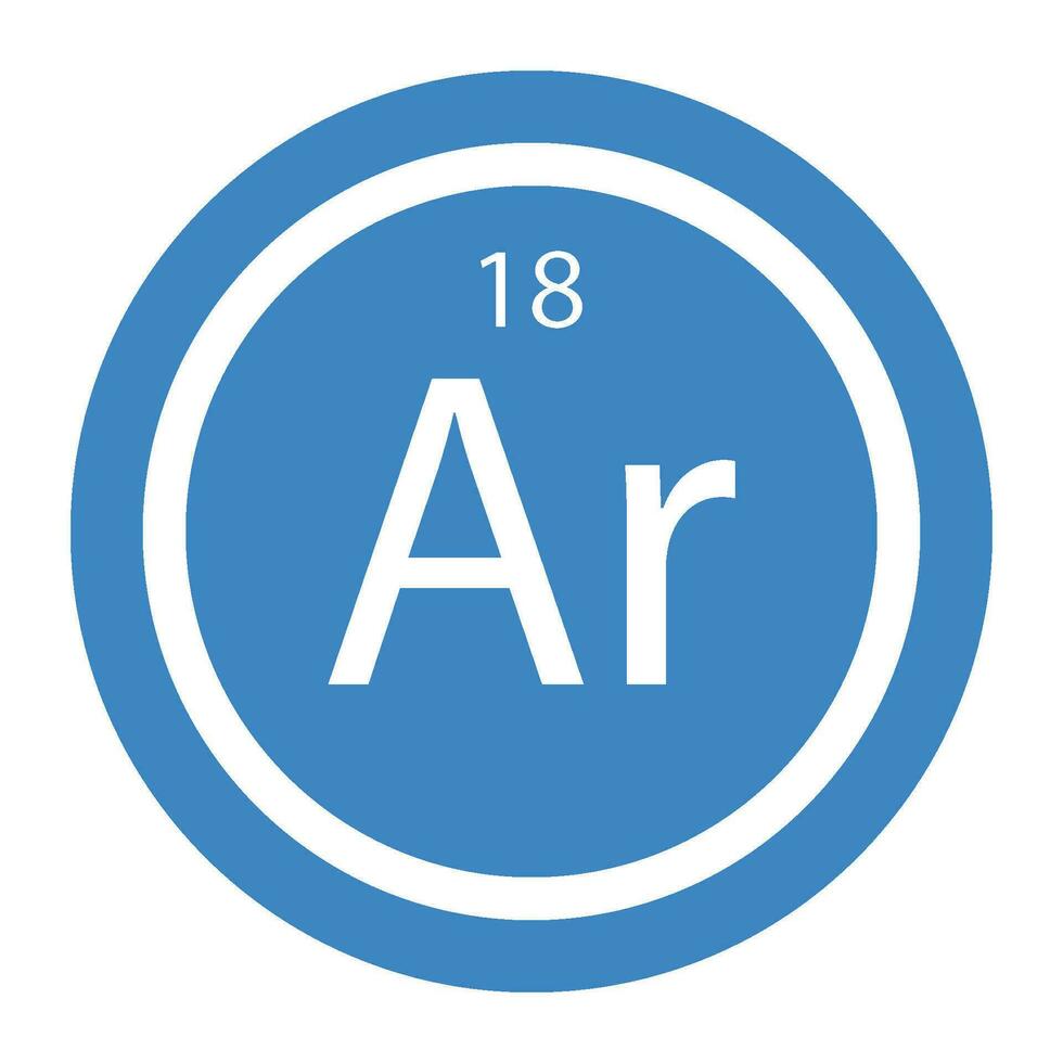 Argon Ar chemical element icon. The chemical element of the periodic table vector