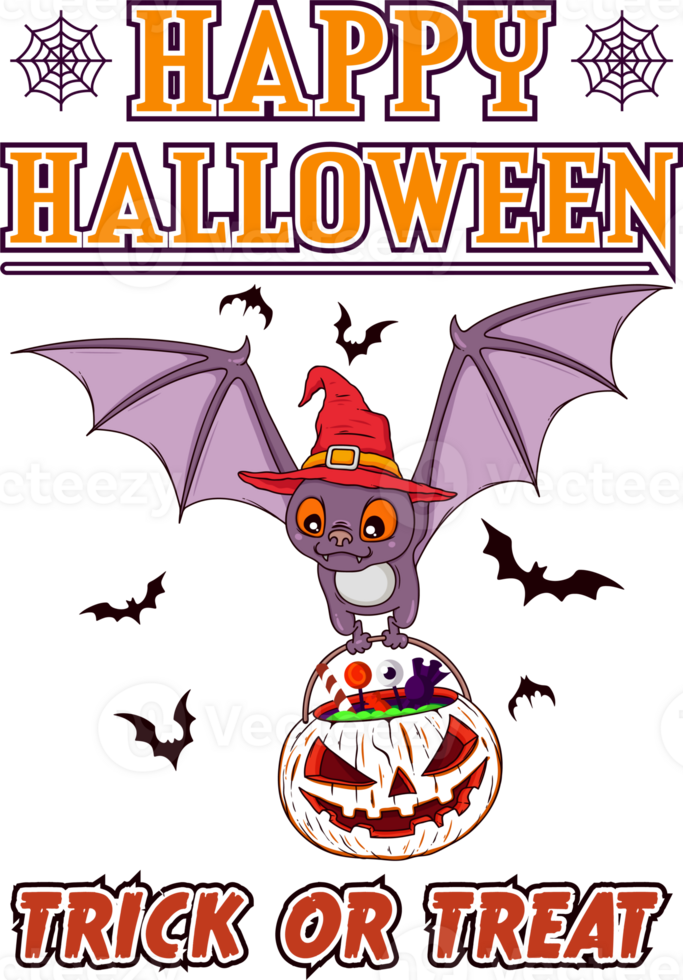 Happy Halloween Trick or Treat Tshirt Design png
