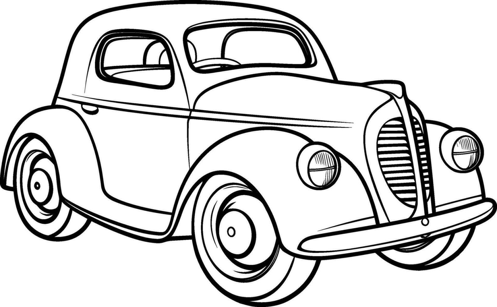 Vintage classic car outline vector